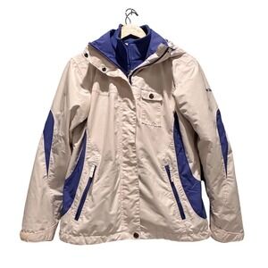 Columbia Women's Hooded Lined Interchangeable Two Piece Winter Ski Jacket Medium